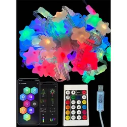 Гірлянда Розумна світлодіодна музична SK 33LED 5 м великі Зірочки Multi USB керування